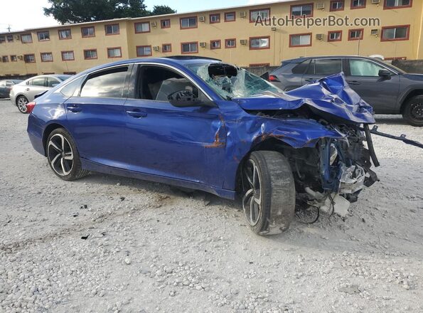 1HGCV2F32MA024586 2021 HONDA ACCORD Blue წინა მარჯვენა