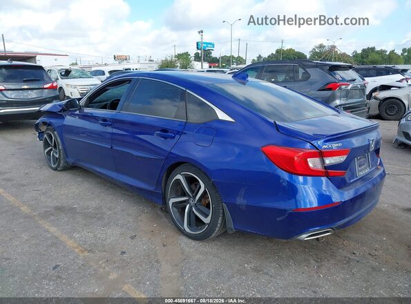 1HGCV2F33JA019926 2018 HONDA ACCORD Blue Trasero izquierdo