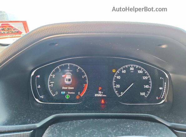 1HGCV2F33KA030099 2019 HONDA ACCORD White ხელსაწყოთა პანელის ხედი