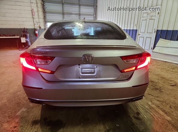 1HGCV2F33KA035092 2019 HONDA ACCORD Gray Rear view