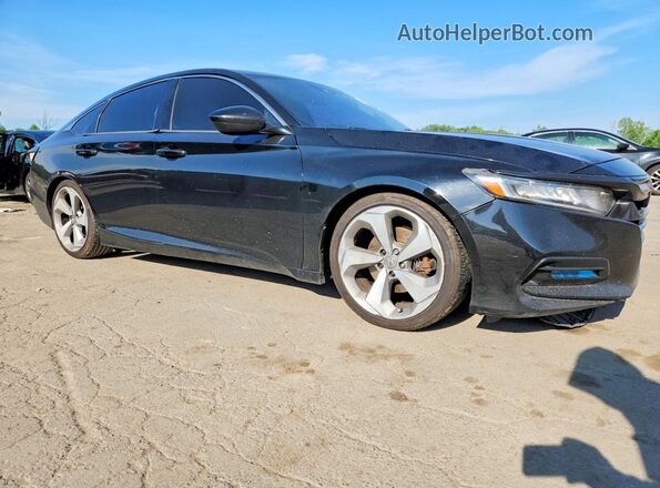 1HGCV2F34JA047282 2018 HONDA ACCORD Black Передня права чверть