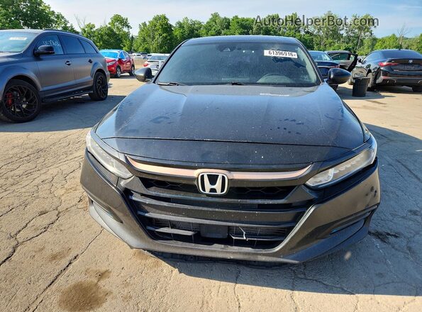 1HGCV2F34JA047282 2018 HONDA ACCORD Black Вид спереду