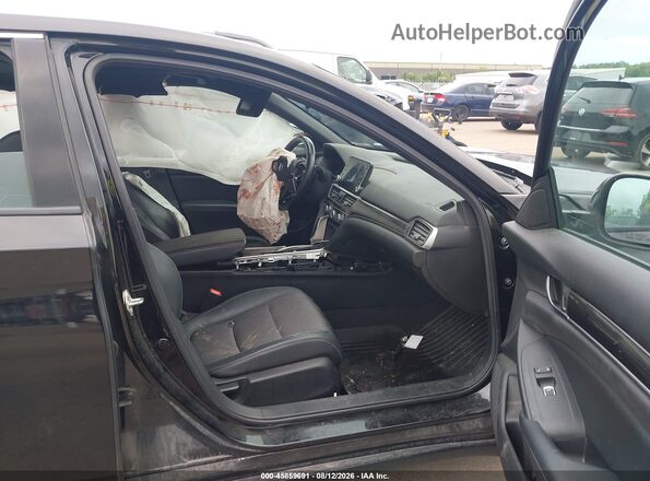 1HGCV2F34JA051672 2018 HONDA ACCORD Black Вид салону спереду