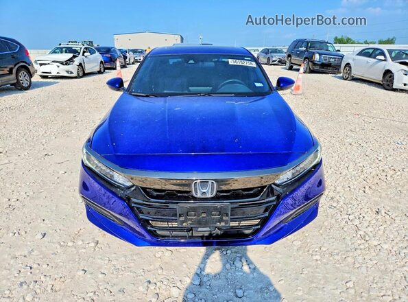 1HGCV2F34KA019242 2019 HONDA ACCORD Синий Вид спереди