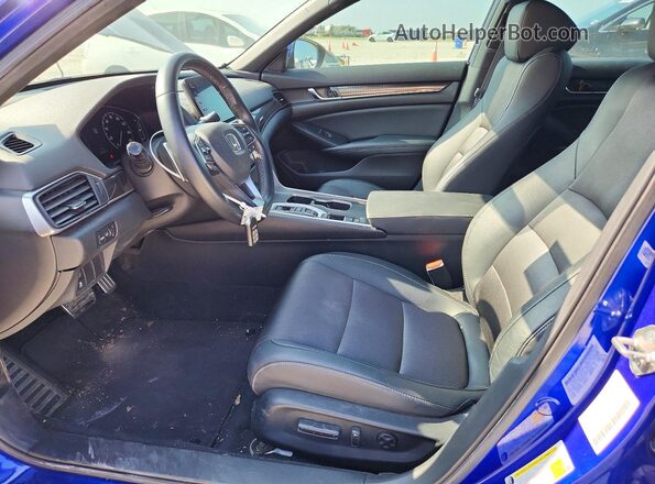 1HGCV2F34KA019242 2019 HONDA ACCORD Синий Вид салона спереди