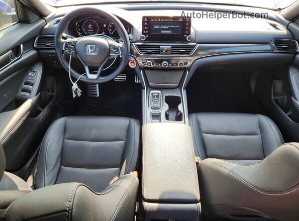 1HGCV2F34KA019242 2019 HONDA ACCORD Синий Вид панели приборов