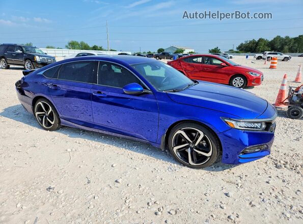 1HGCV2F34KA019242 2019 HONDA ACCORD Синий Передняя правая четверть