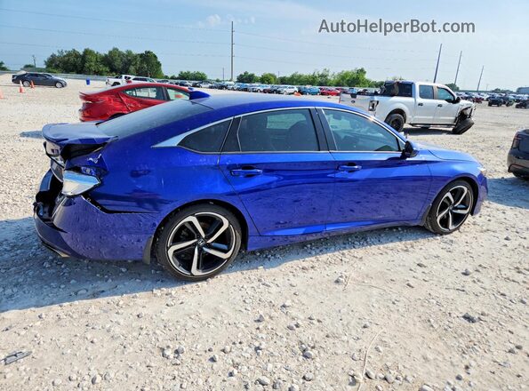 1HGCV2F34KA019242 2019 HONDA ACCORD Синий Задняя правая четверть