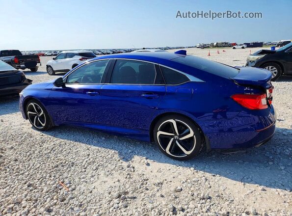 1HGCV2F34KA019242 2019 HONDA ACCORD Синий Задняя левая четверть