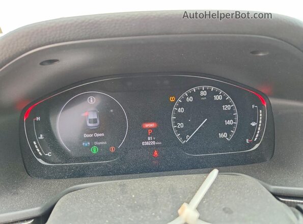 1HGCV2F34KA023632 2019 HONDA ACCORD White Instrument cluster view