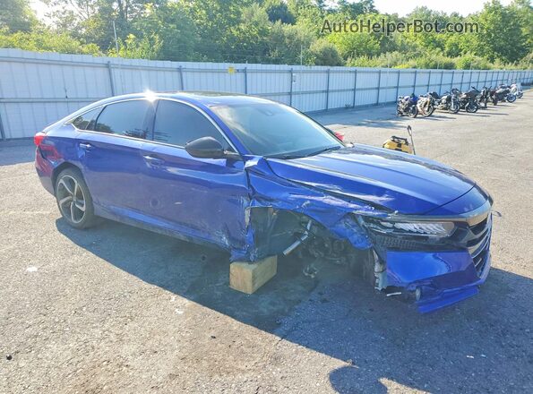 1HGCV2F34NA007788 2022 HONDA ACCORD Blue Przód prawy