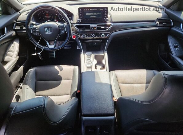 1HGCV2F35KA003809 2019 HONDA ACCORD White Առջևի վահանակի տեսք