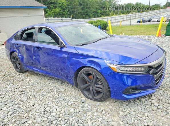 1HGCV2F35MA000461 2021 HONDA ACCORD Blue Delantero derecho