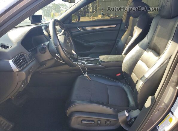 1HGCV2F36JA048854 2018 HONDA ACCORD Gray წინა სალონის ხედი