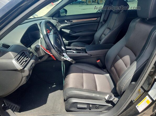 1HGCV2F36LA010771 2020 HONDA ACCORD Black წინა სალონის ხედი