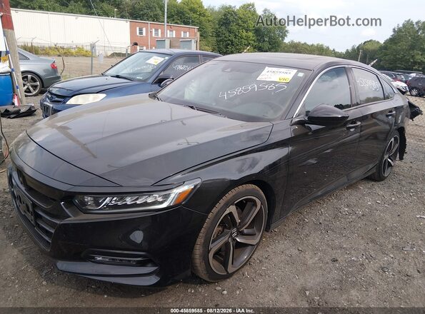 1HGCV2F37JA029407 2018 HONDA ACCORD Black Front left