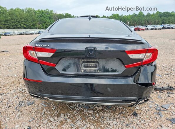 1HGCV2F37JA047213 2018 HONDA ACCORD Black Вид ззаду