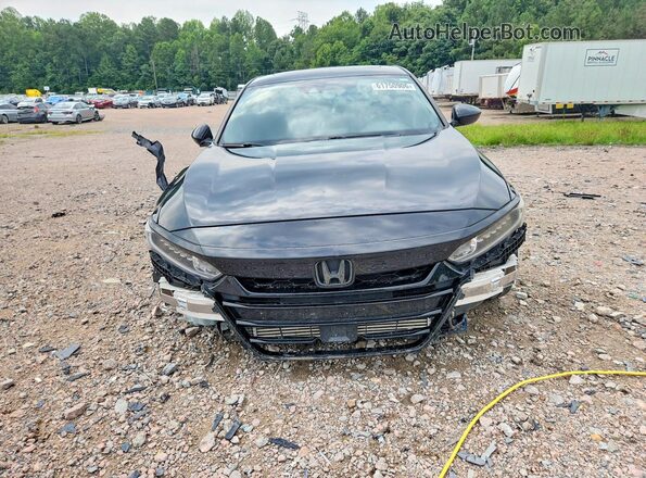 1HGCV2F37JA047213 2018 HONDA ACCORD Black Вид спереду
