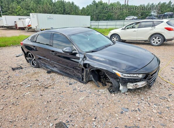 1HGCV2F37JA047213 2018 HONDA ACCORD Black Передня права чверть