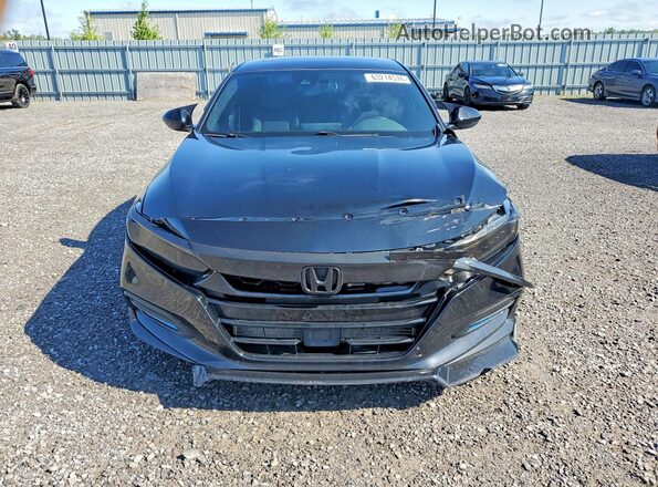 1HGCV2F37KA800126 2019 HONDA ACCORD Black Вид спереду