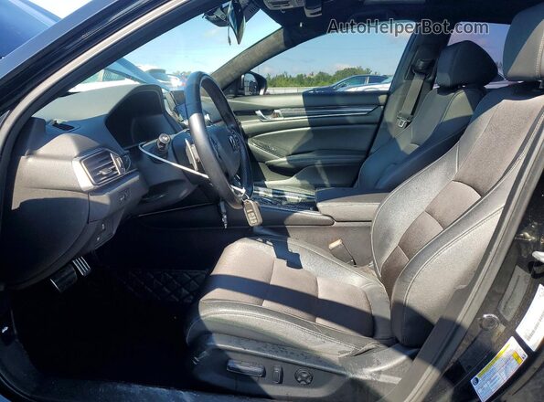 1HGCV2F37KA800126 2019 HONDA ACCORD Black Вид салону спереду