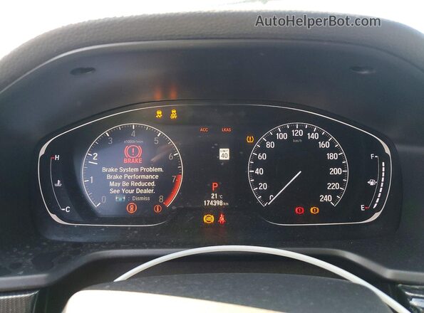 1HGCV2F37KA800126 2019 HONDA ACCORD Black Вид щитка приладів