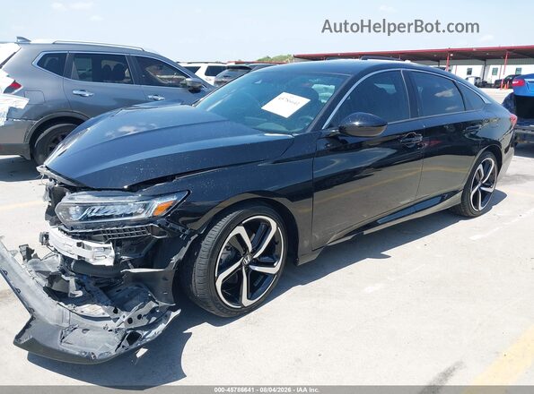 1HGCV2F37LA026347 2020 HONDA ACCORD Black Առջևի ձախ երեք քառորդ տեսարան