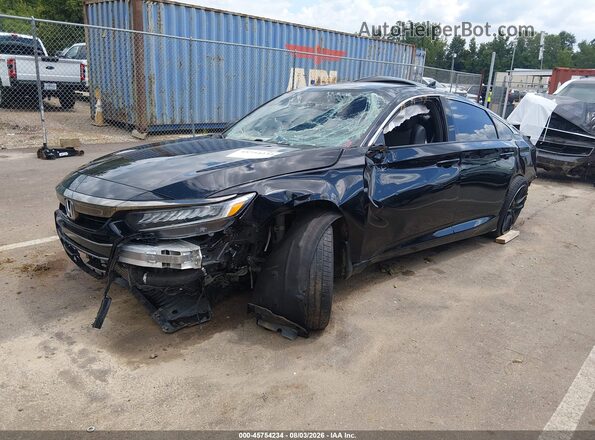 1HGCV2F37MA027063 2021 HONDA ACCORD Черный Передняя левая четверть