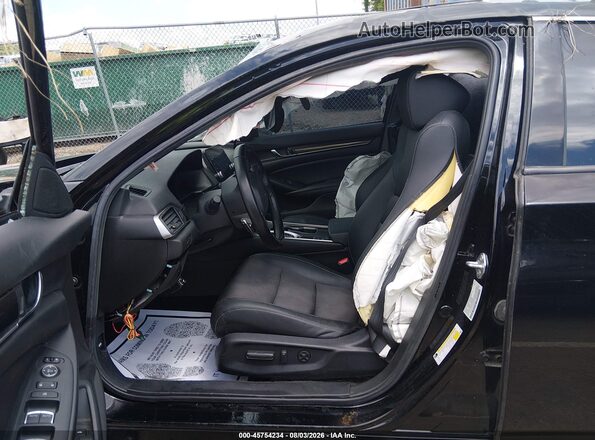 1HGCV2F37MA027063 2021 HONDA ACCORD Черный Вид салона спереди