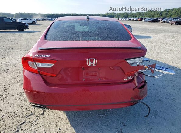 1HGCV2F38MA022468 2021 HONDA ACCORD Red Вид ззаду