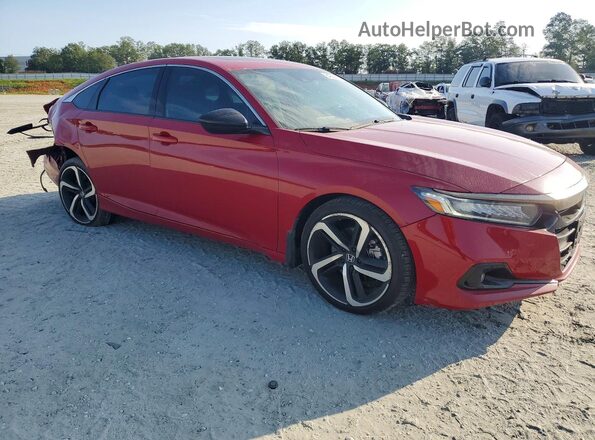1HGCV2F38MA022468 2021 HONDA ACCORD Red Передня права чверть