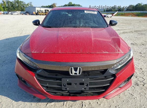 1HGCV2F38MA022468 2021 HONDA ACCORD Red Вид спереду