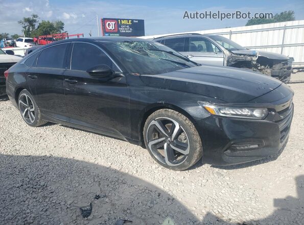 1HGCV2F39JA020241 2018 HONDA ACCORD Black Delantero derecho