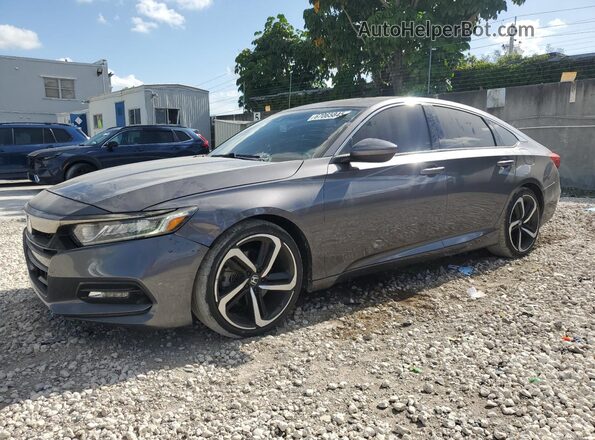 1HGCV2F39JA035404 2018 HONDA ACCORD Gray Задня ліва чверть