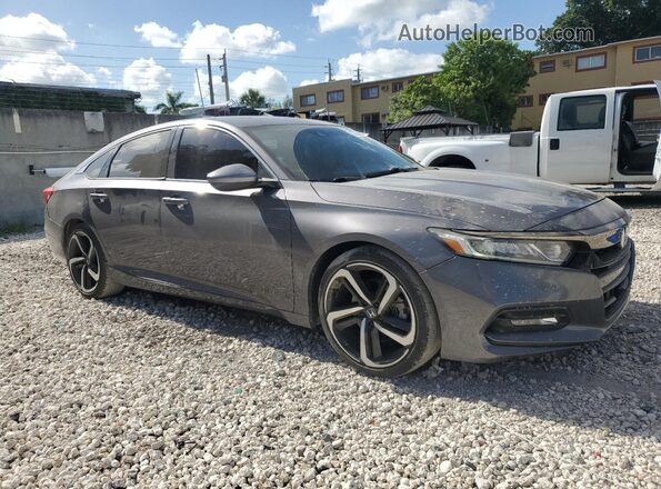 1HGCV2F39JA035404 2018 HONDA ACCORD Gray Вид ззаду