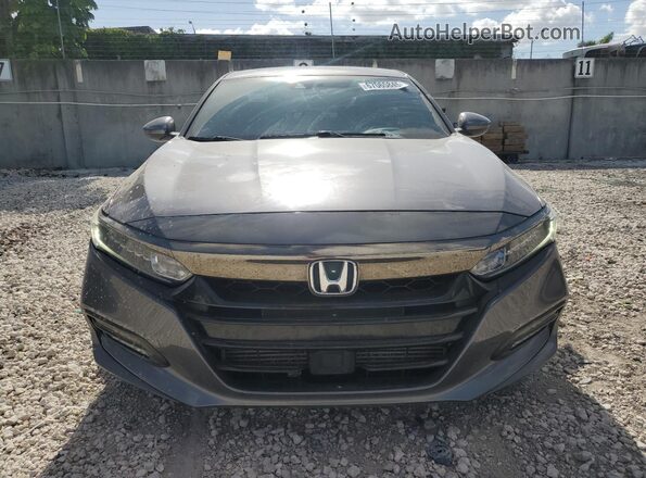 1HGCV2F39JA035404 2018 HONDA ACCORD Gray Вид салону спереду