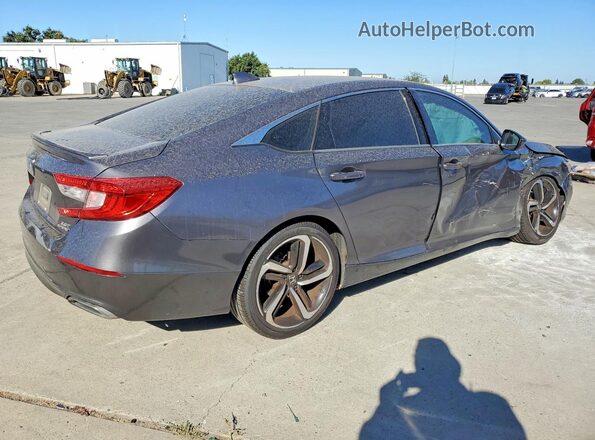 1HGCV2F3XKA016670 2019 HONDA ACCORD Gray Trasero derecho
