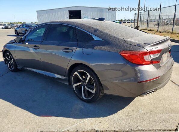 1HGCV2F3XKA016670 2019 HONDA ACCORD Gray Trasero izquierdo