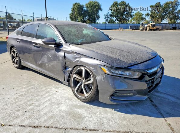 1HGCV2F3XKA016670 2019 HONDA ACCORD Gray Delantero derecho