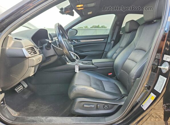 1HGCV2F3XMA002027 2021 HONDA ACCORD Черный Вид салона спереди