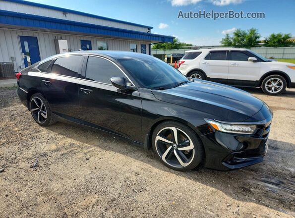 1HGCV2F3XMA002027 2021 HONDA ACCORD Черный Передняя правая четверть