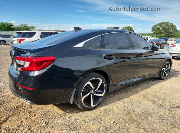 1HGCV2F3XMA002027 2021 HONDA ACCORD Черный Задняя правая четверть
