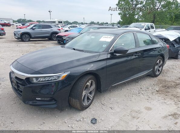 1HGCV2F51JA040744 2018 HONDA ACCORD Black Առջևի ձախ երեք քառորդ տեսարան