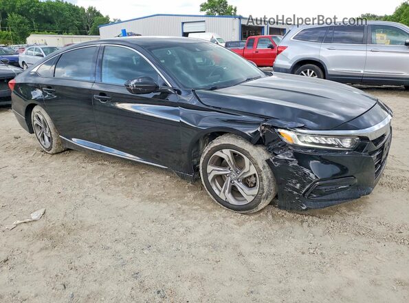1HGCV2F53KA012039 2019 HONDA ACCORD Черный Передняя правая четверть