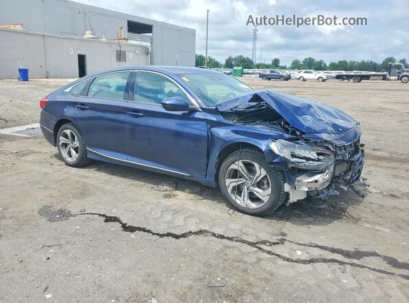 1HGCV2F56JA027391 2018 HONDA ACCORD Blue Передня права чверть