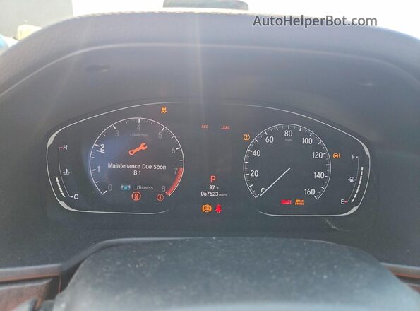 1HGCV2F56KA014674 2019 HONDA ACCORD White Instrument cluster view