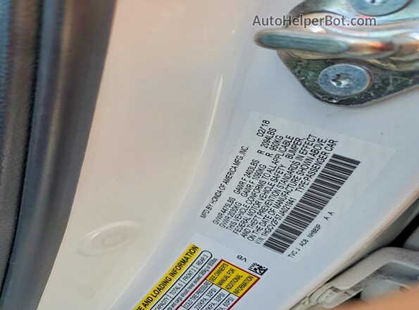 1HGCV2F57JA021941 2018 HONDA ACCORD White ძრავის განყოფილების ხედი