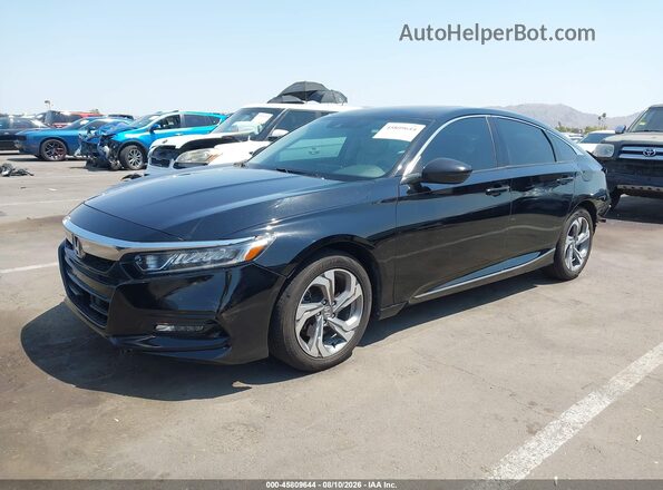 1HGCV2F58JA037789 2018 HONDA ACCORD Black Передня ліва чверть