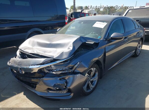 1HGCV2F59JA003425 2018 HONDA ACCORD Серый Передняя левая четверть