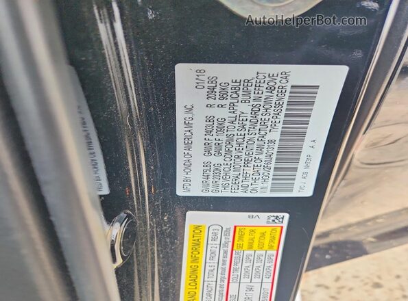 1HGCV2F60JA013138 2018 HONDA ACCORD Black Вид підкапотного простору